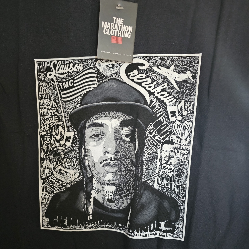 The Marathon Crenshaw Clothing Black and White Graphic Tee. Size Small.